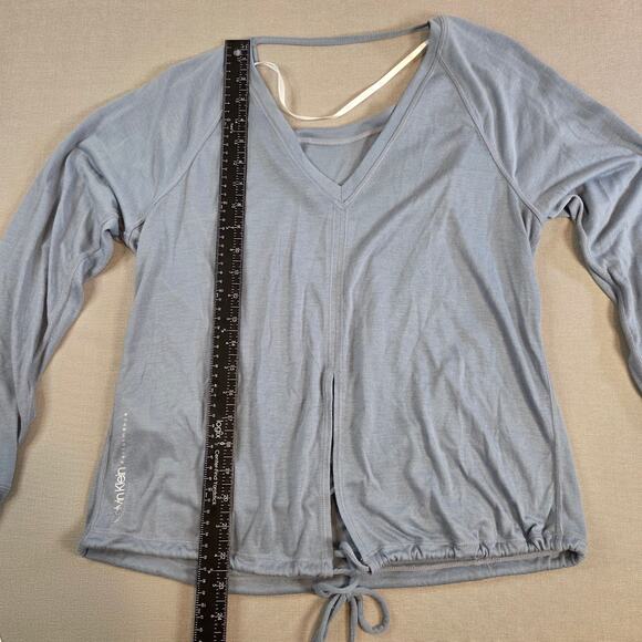 Calvin Klein Performance Long Sleeve Drawstring Top Blue XS NWT - Picture 14 of 16